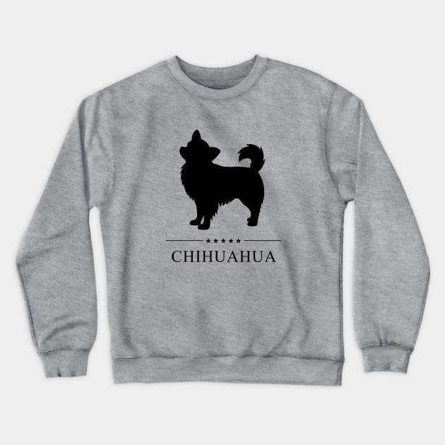 Long Haired Chihuahua Black Silhouette Crewneck Sweatshirt by millersye